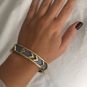 Gold and light blue House of Harlow bangle